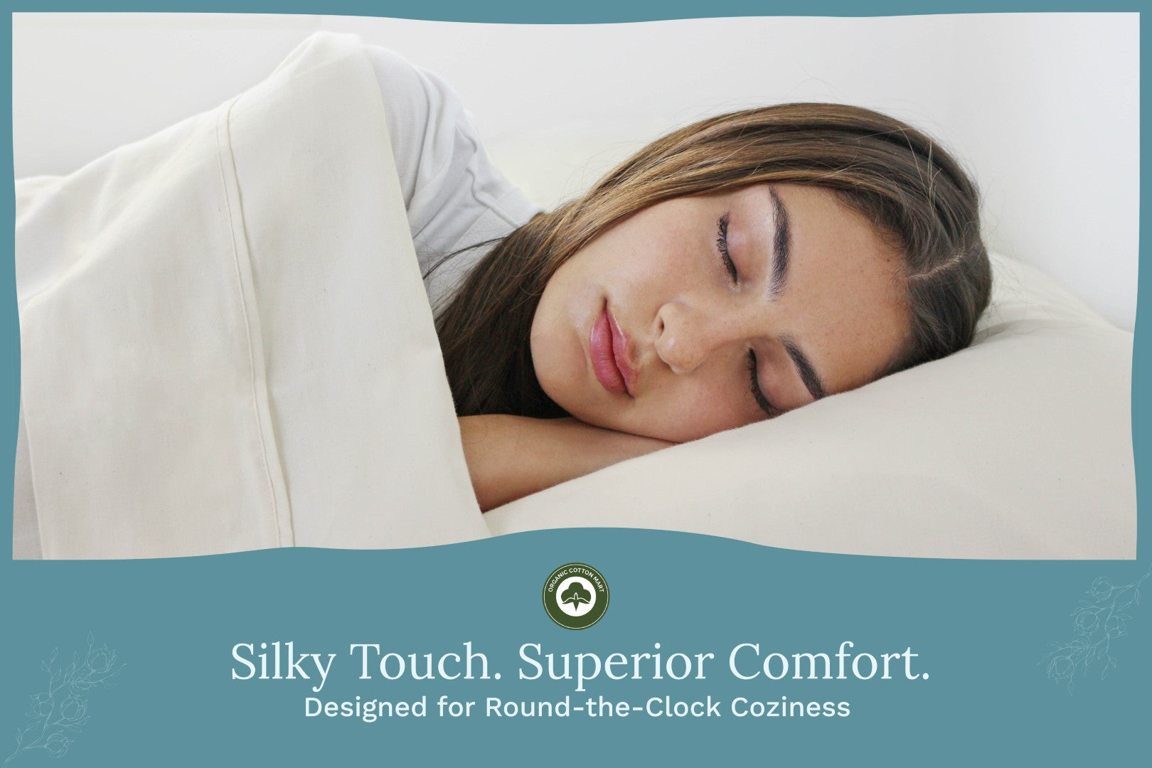 White bed sheet set and pillowcase on a sleeping person