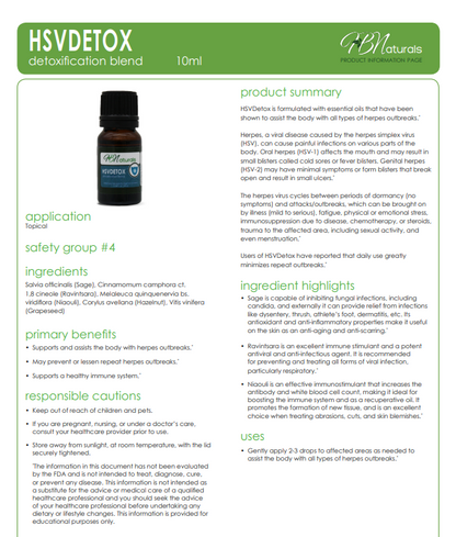 Herpes Detoxification Essential Oil Blend - Renee Lane Company