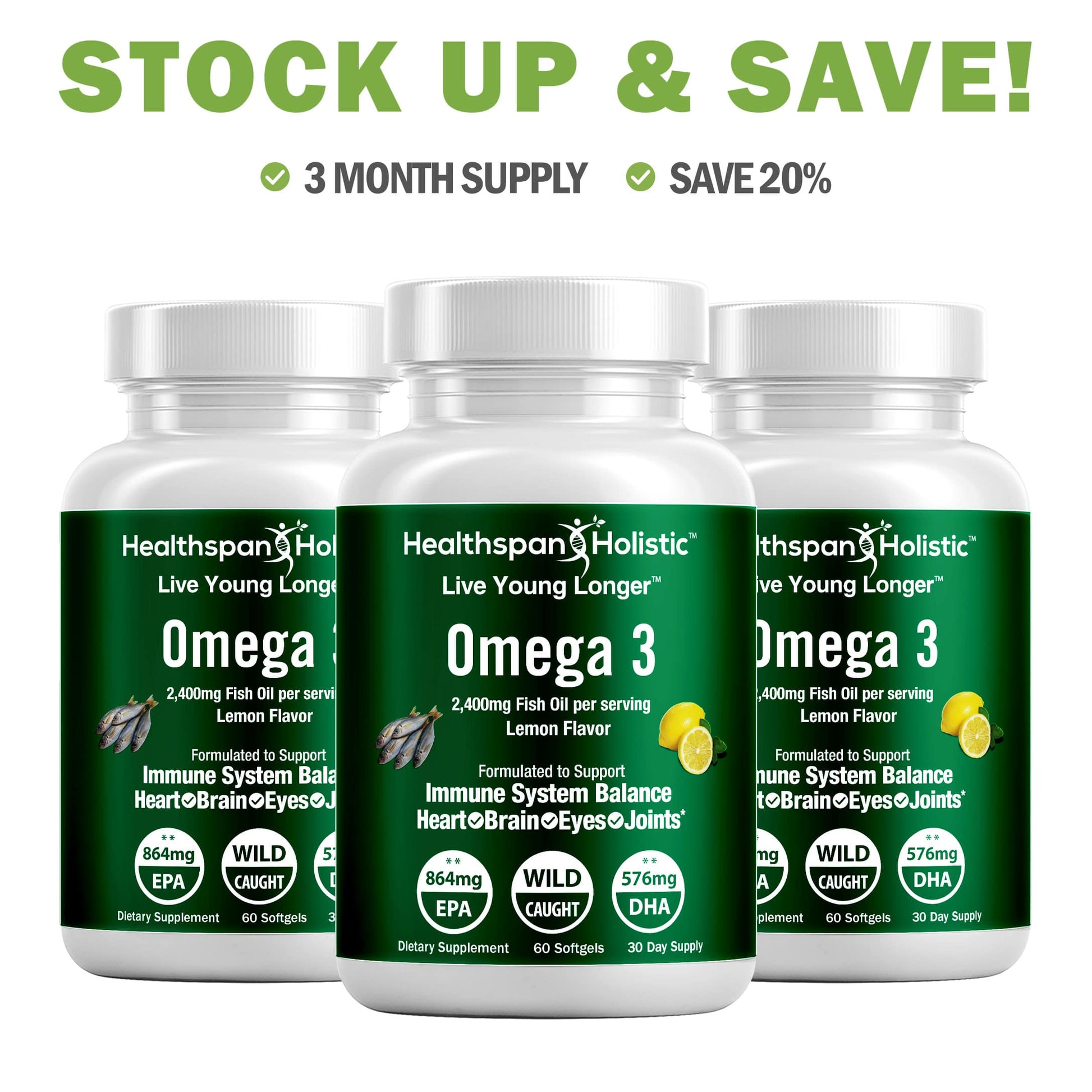 High Dose Omega 3 Fish Oil Supplement 60 Softgels - Renee Lane Company