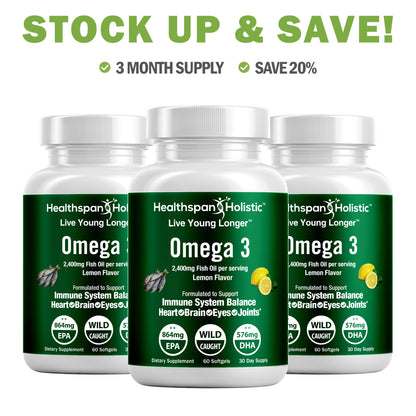 High Dose Omega 3 Fish Oil Supplement 60 Softgels - Renee Lane Company