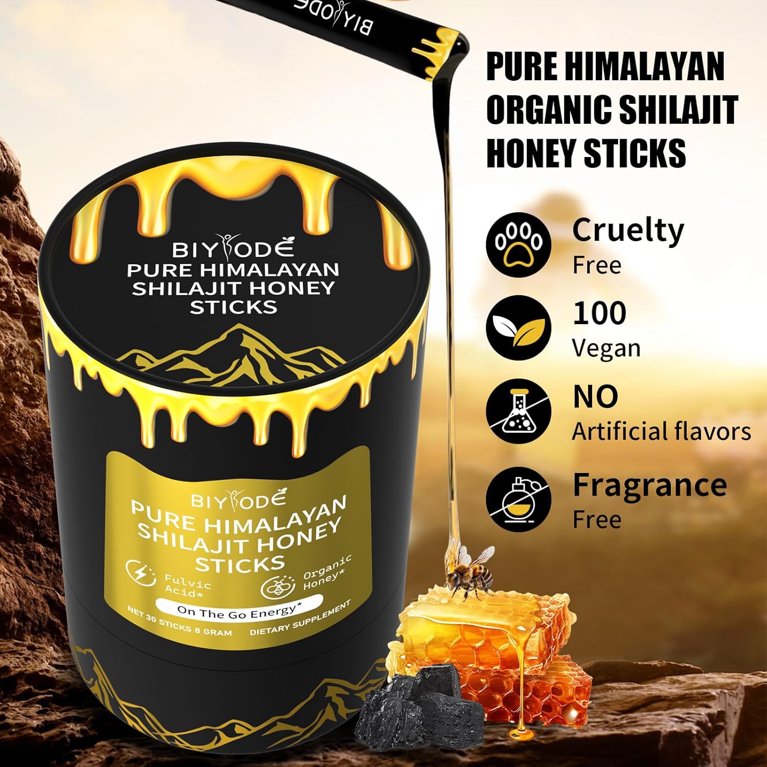 Himalayan Shilajit Honey Sticks – Pure & Organic - Renee Lane Company
