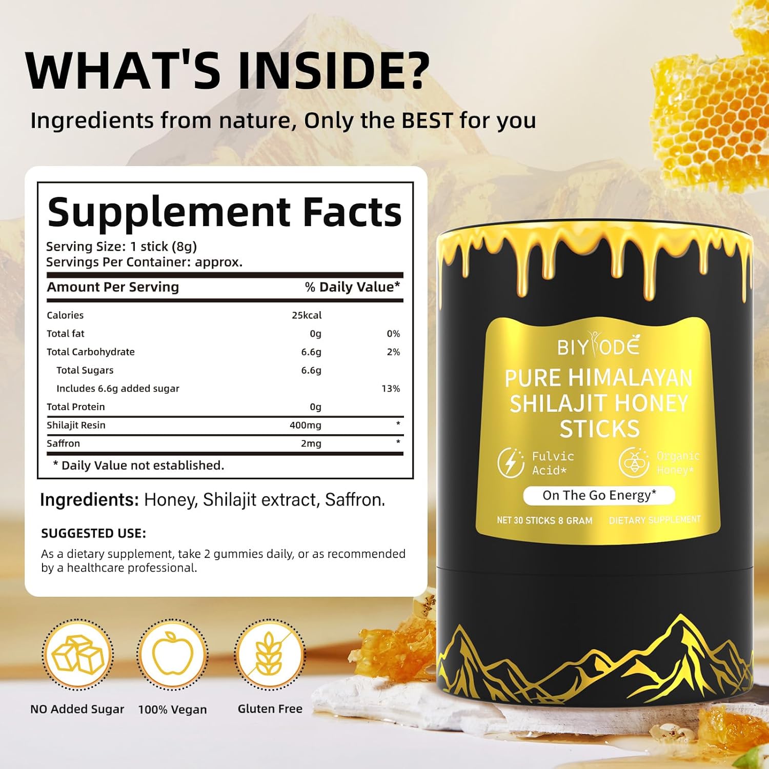 Himalayan Shilajit Honey Sticks – Pure & Organic - Renee Lane Company