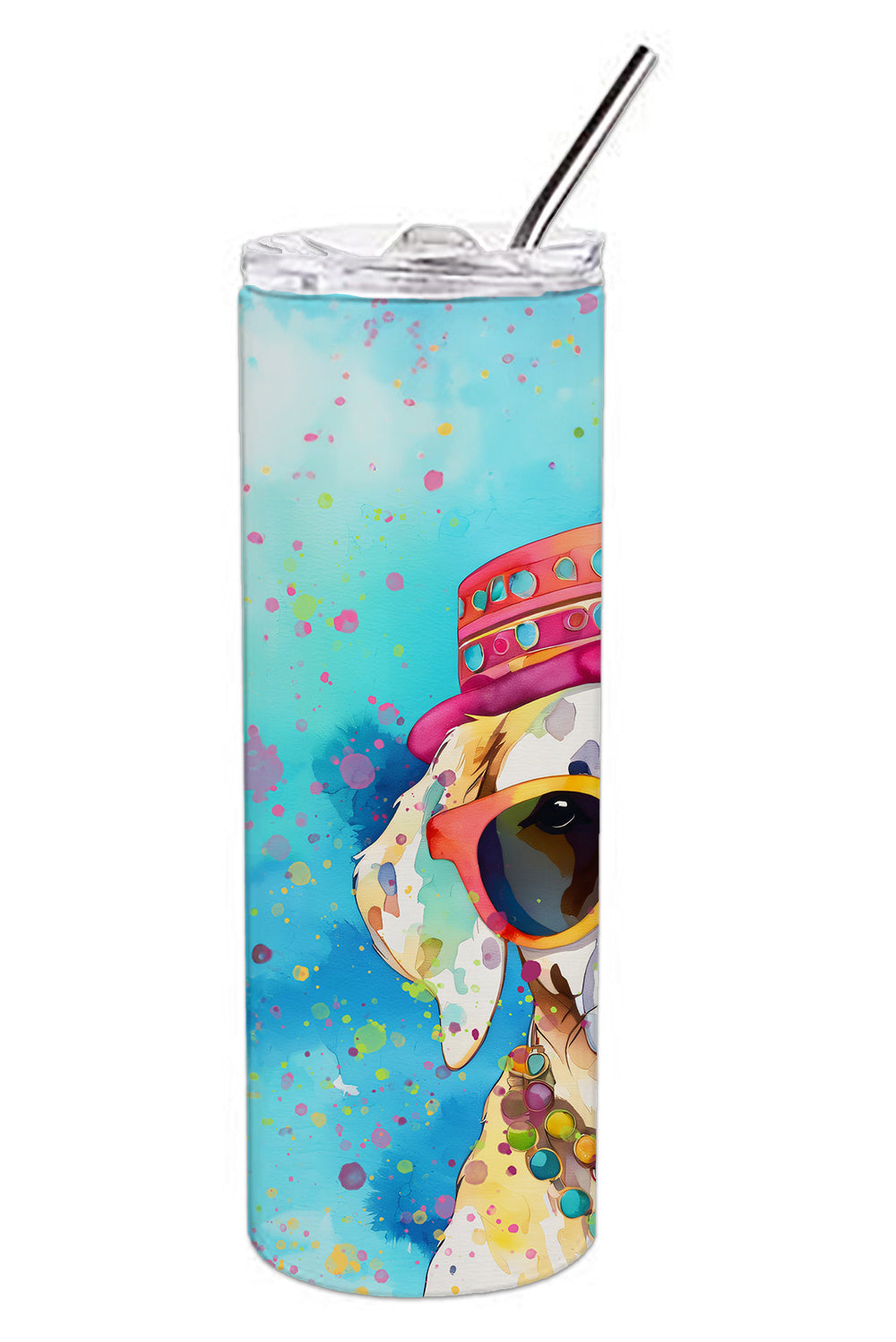 Hippie Dawg Stainless Steel Skinny Tumbler Vacuum Double Walled Reusable Insulated Tumbler Travel Cup for Coffee Cocktails Gift with Lid, 20 oz - Renee Lane Company