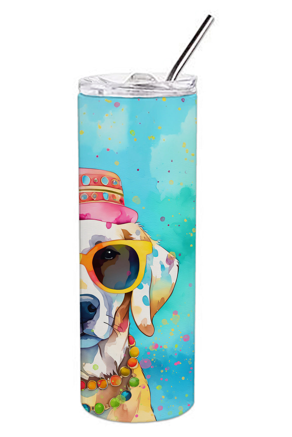 Hippie Dawg Stainless Steel Skinny Tumbler Vacuum Double Walled Reusable Insulated Tumbler Travel Cup for Coffee Cocktails Gift with Lid, 20 oz - Renee Lane Company