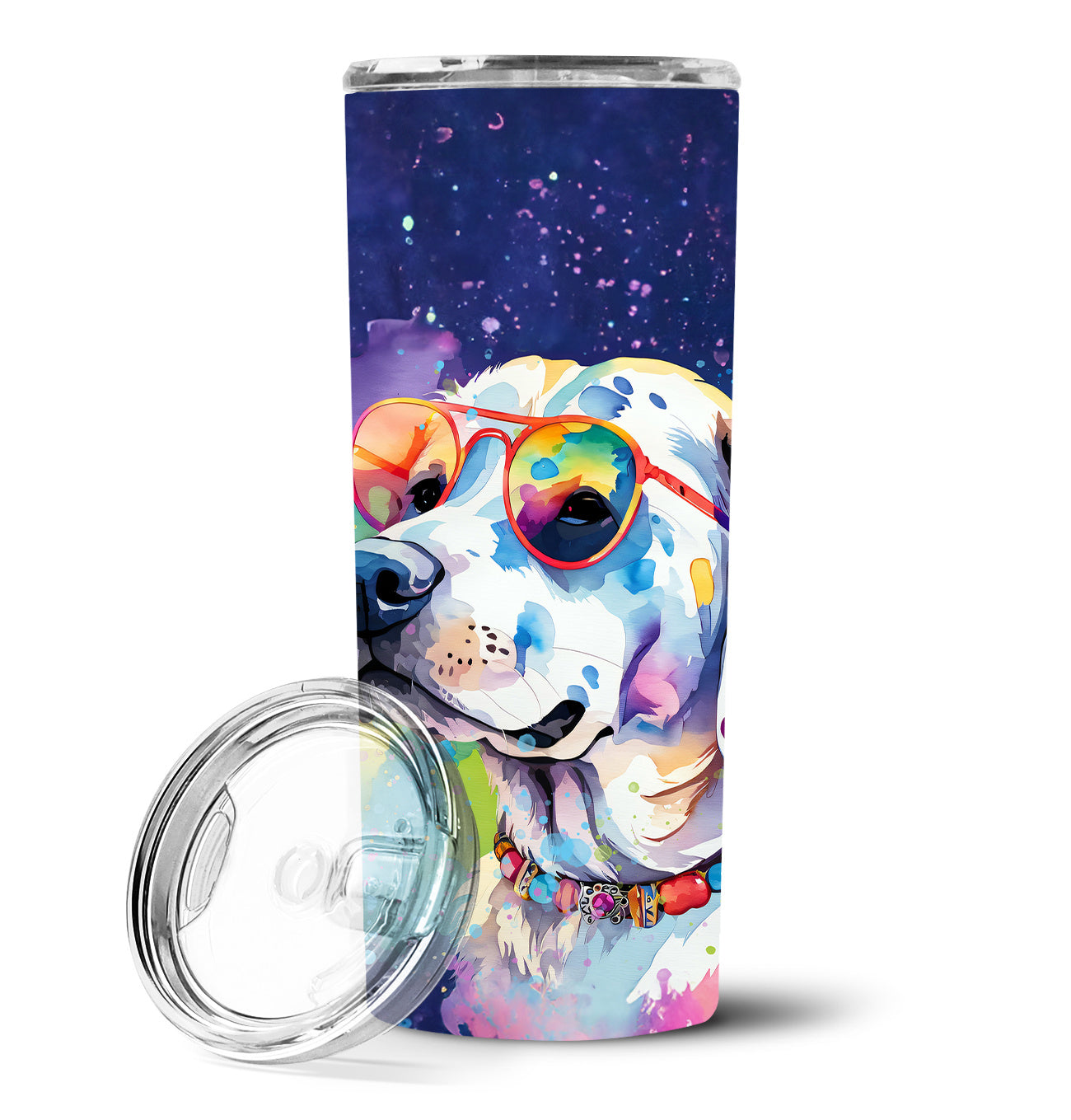 Hippie Dawg Stainless Steel Skinny Tumbler Vacuum Double Walled Reusable Insulated Tumbler Travel Cup for Coffee Cocktails Gift with Lid, 20 oz - Renee Lane Company