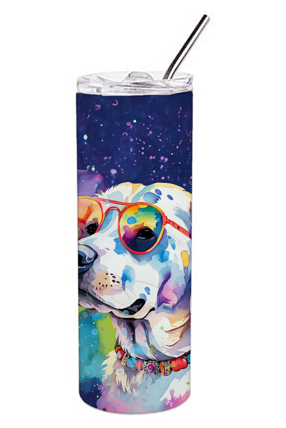 Hippie Dawg Stainless Steel Skinny Tumbler Vacuum Double Walled Reusable Insulated Tumbler Travel Cup for Coffee Cocktails Gift with Lid, 20 oz - Renee Lane Company