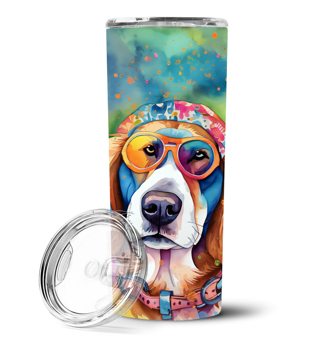 Hippie Dawg Stainless Steel Skinny Tumbler Vacuum Double Walled Reusable Insulated Tumbler Travel Cup for Coffee Cocktails Gift with Lid, 20 oz - Renee Lane Company