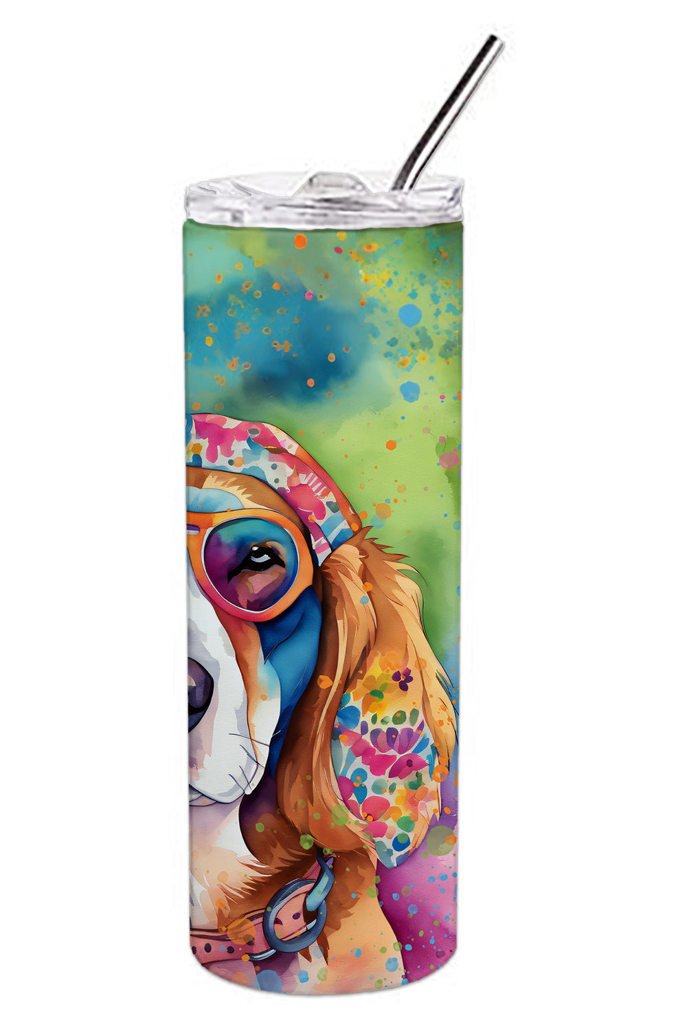 Hippie Dawg Stainless Steel Skinny Tumbler Vacuum Double Walled Reusable Insulated Tumbler Travel Cup for Coffee Cocktails Gift with Lid, 20 oz - Renee Lane Company