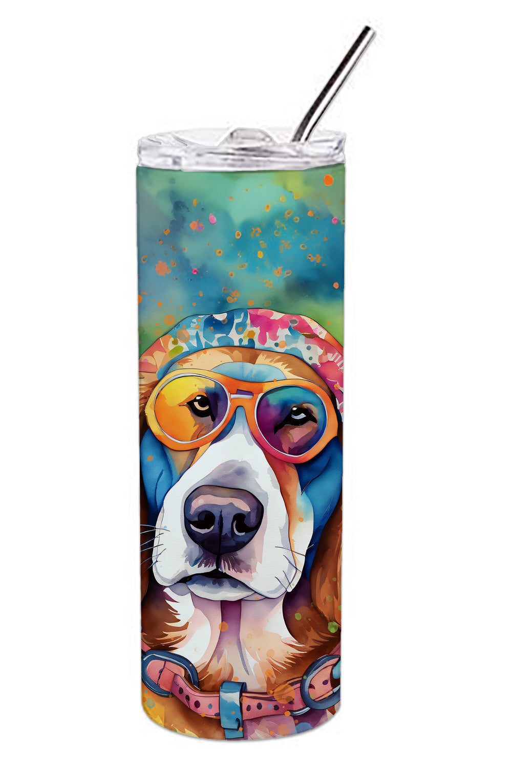 Hippie Dawg Stainless Steel Skinny Tumbler Vacuum Double Walled Reusable Insulated Tumbler Travel Cup for Coffee Cocktails Gift with Lid, 20 oz - Renee Lane Company