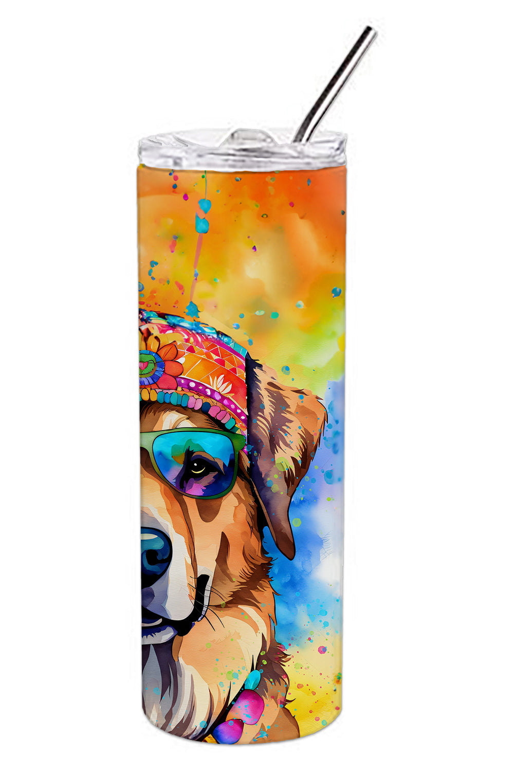 Hippie Dawg Stainless Steel Skinny Tumbler Vacuum Double Walled Reusable Insulated Tumbler Travel Cup for Coffee Cocktails Gift with Lid, 20 oz - Renee Lane Company