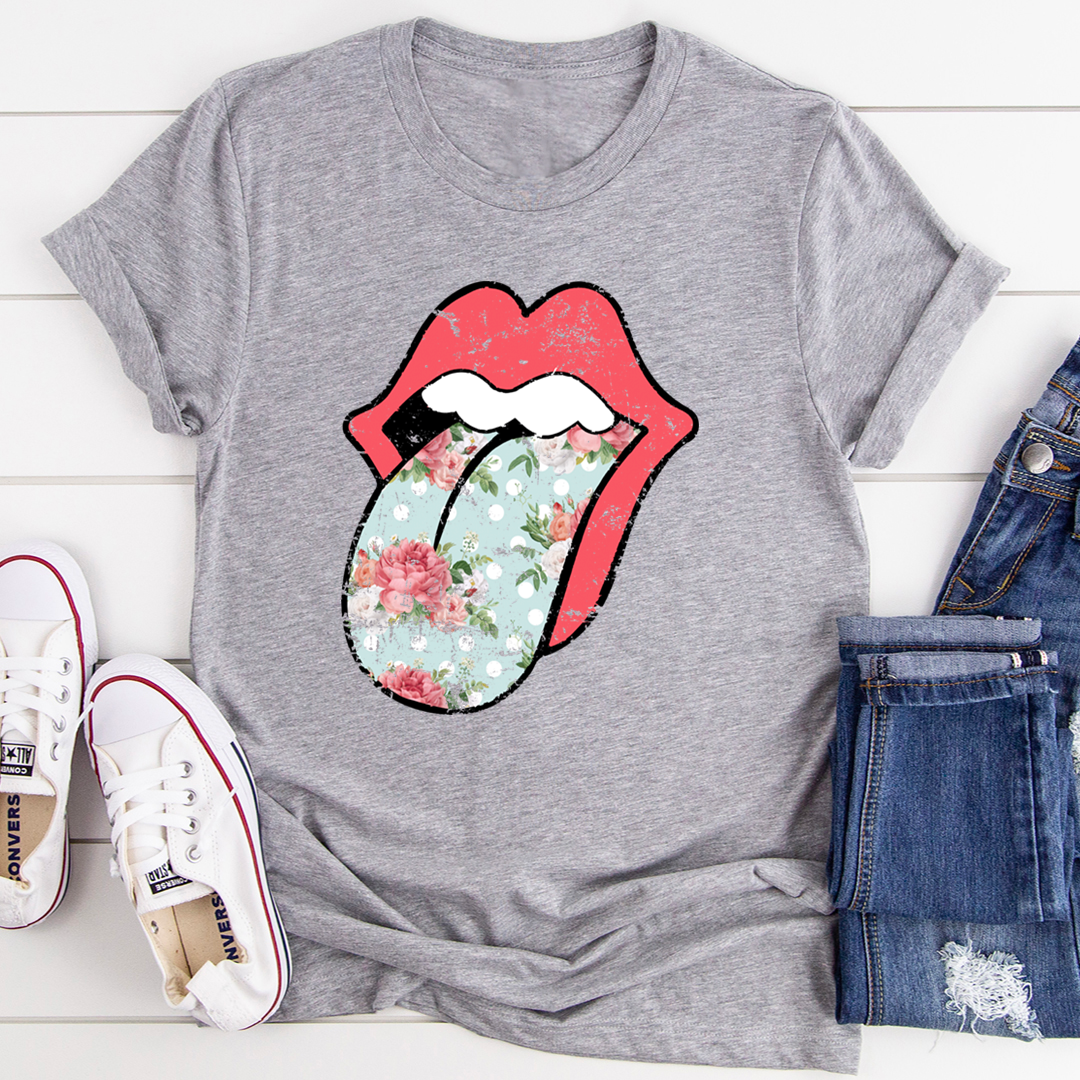 Hippie Floral Tongue T-Shirt - Renee Lane Company