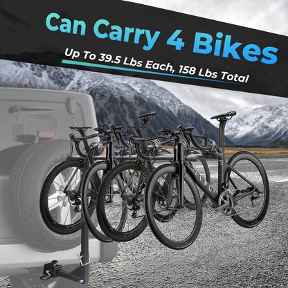 Hitch Mount Bike Rack, Heavy Weight Capacity Car Bike Rack 2'' Receiver for Standard, - Renee Lane Company