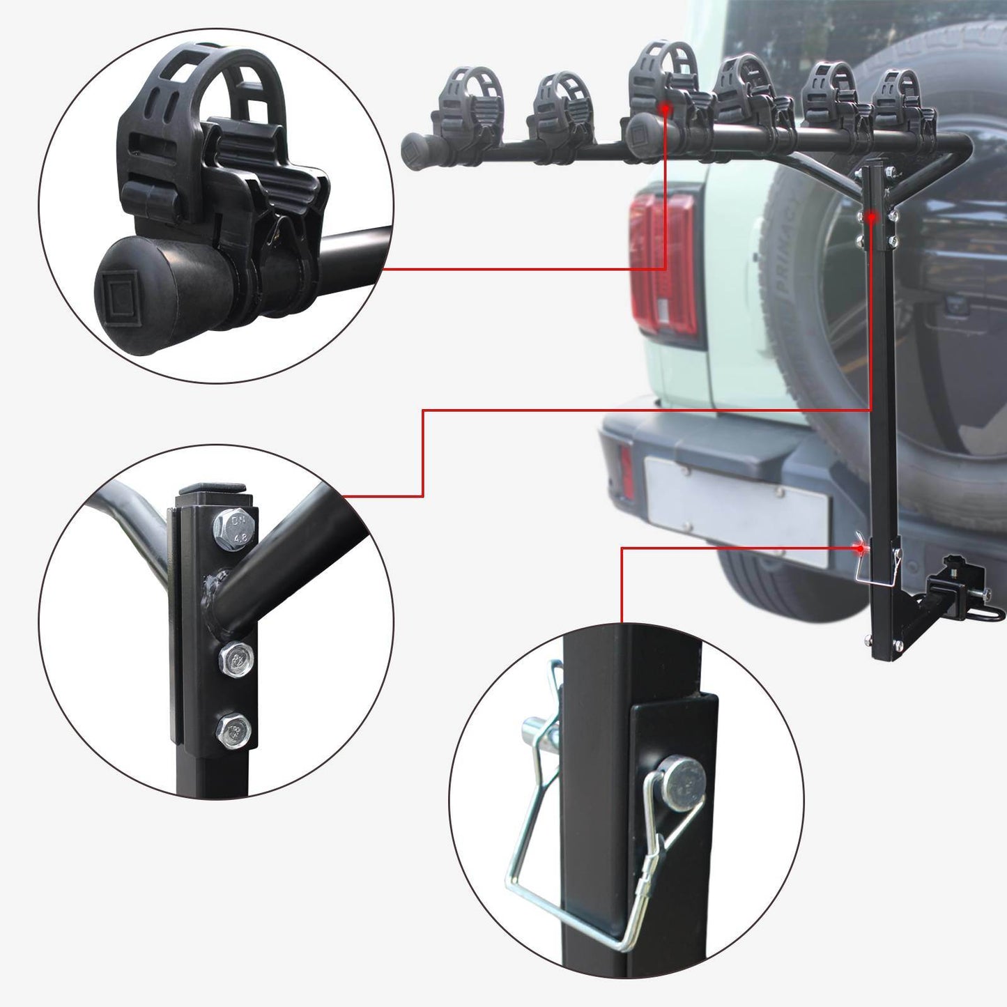 Hitch Mount Bike Rack, Heavy Weight Capacity Car Bike Rack 2'' Receiver for Standard, - Renee Lane Company