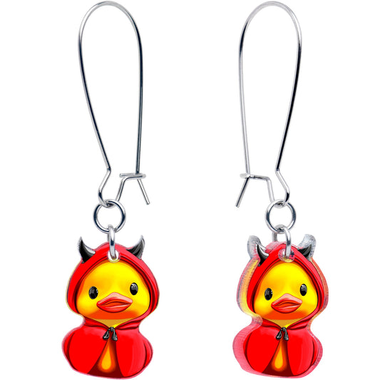 Hot Litle Devil Duck Dangle Earrings by Onyx O - Renee Lane Company