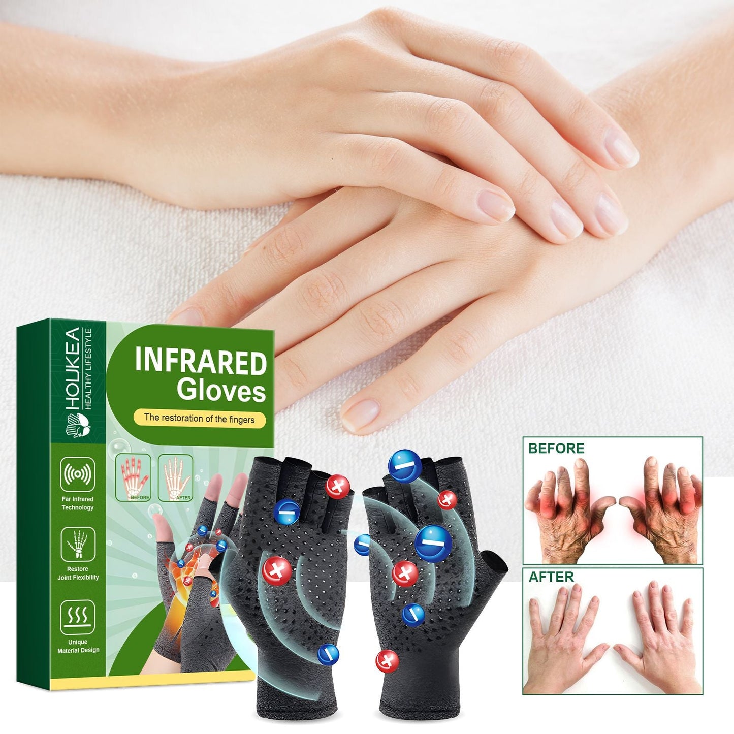 Houkea Joint Care Gloves Relieve Thumb Stiffness And Finger Joint Soreness And Swelling Discomfort Care Gloves - Renee Lane Company