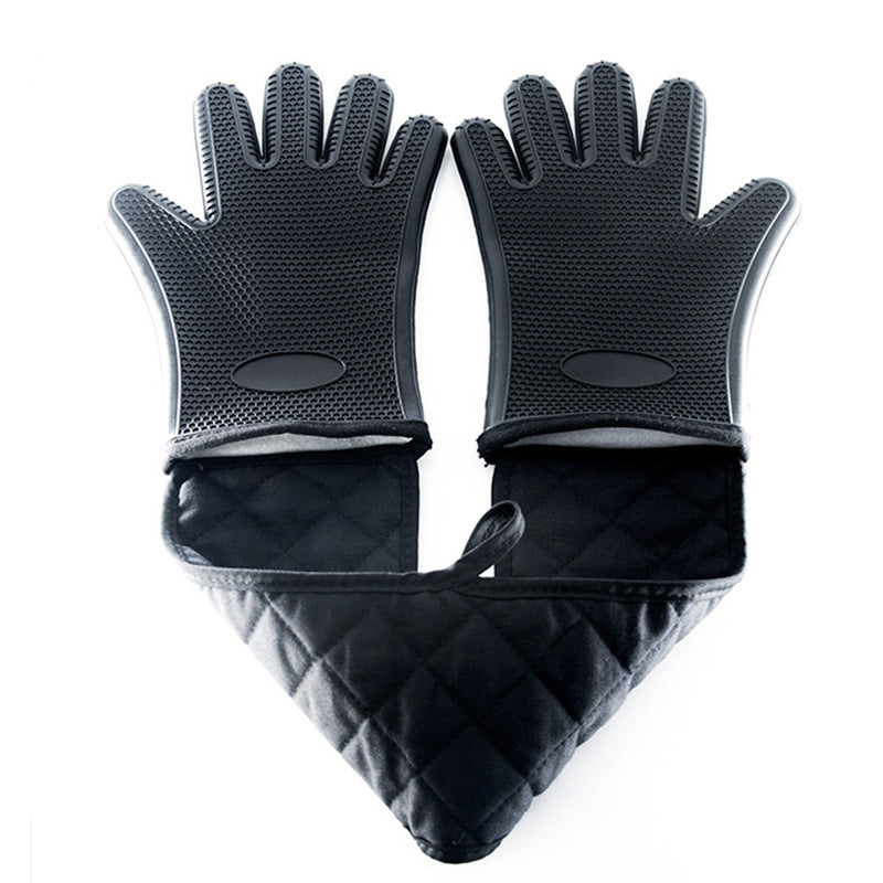 Household Gloves Oven Mitts Kitchen Heat Resistant Silicone Double Insulation Pad for Cooking, Baking, Grilling - Renee Lane Company