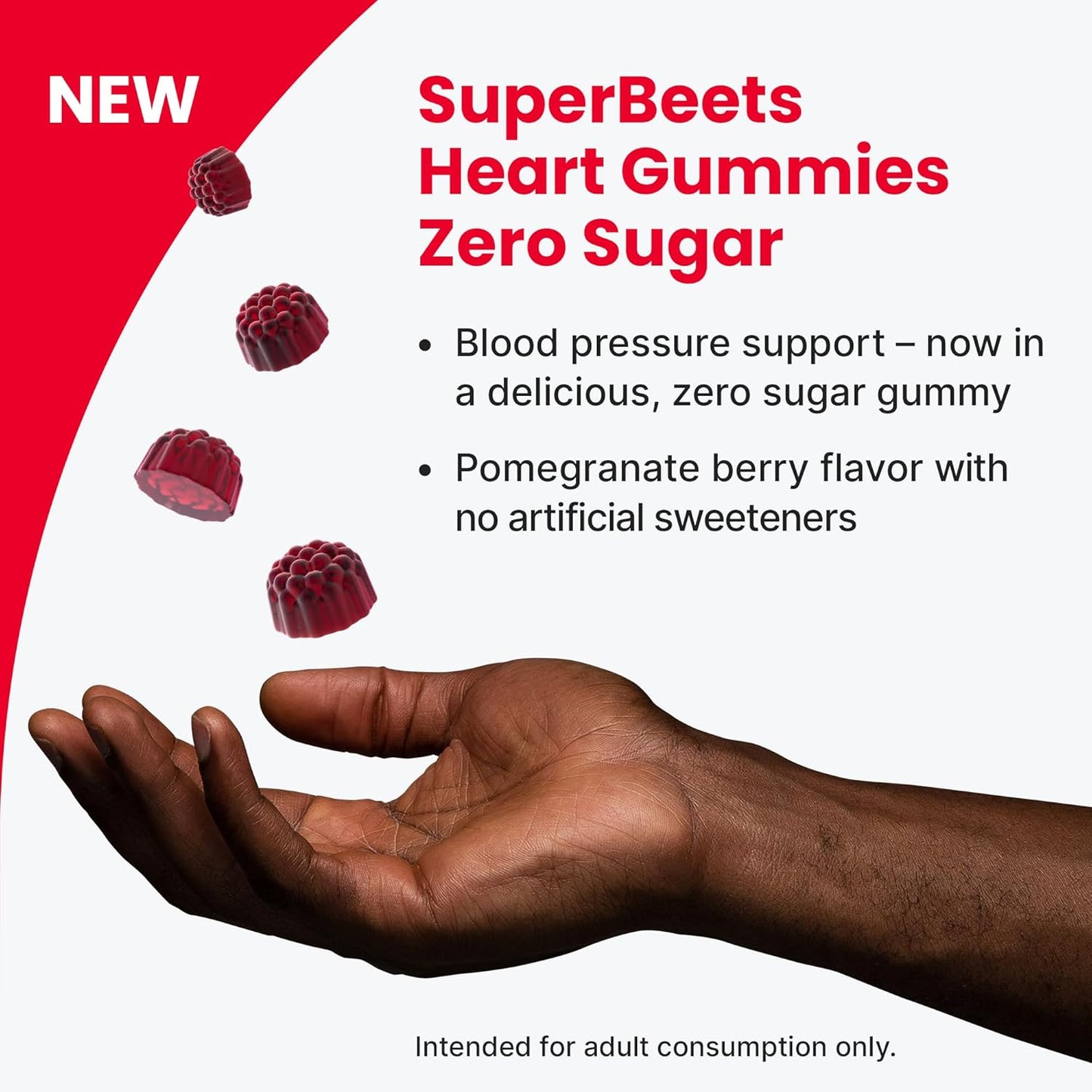 HumanN SuperBeets Heart Gummies 3-Pack – Sugar-Free Beetroot &amp; Grape Seed Extract for Heart Health, Energy &amp; Circulation – Pomegranate Berry Flavor, 60 Gummies Each - Renee Lane Company
