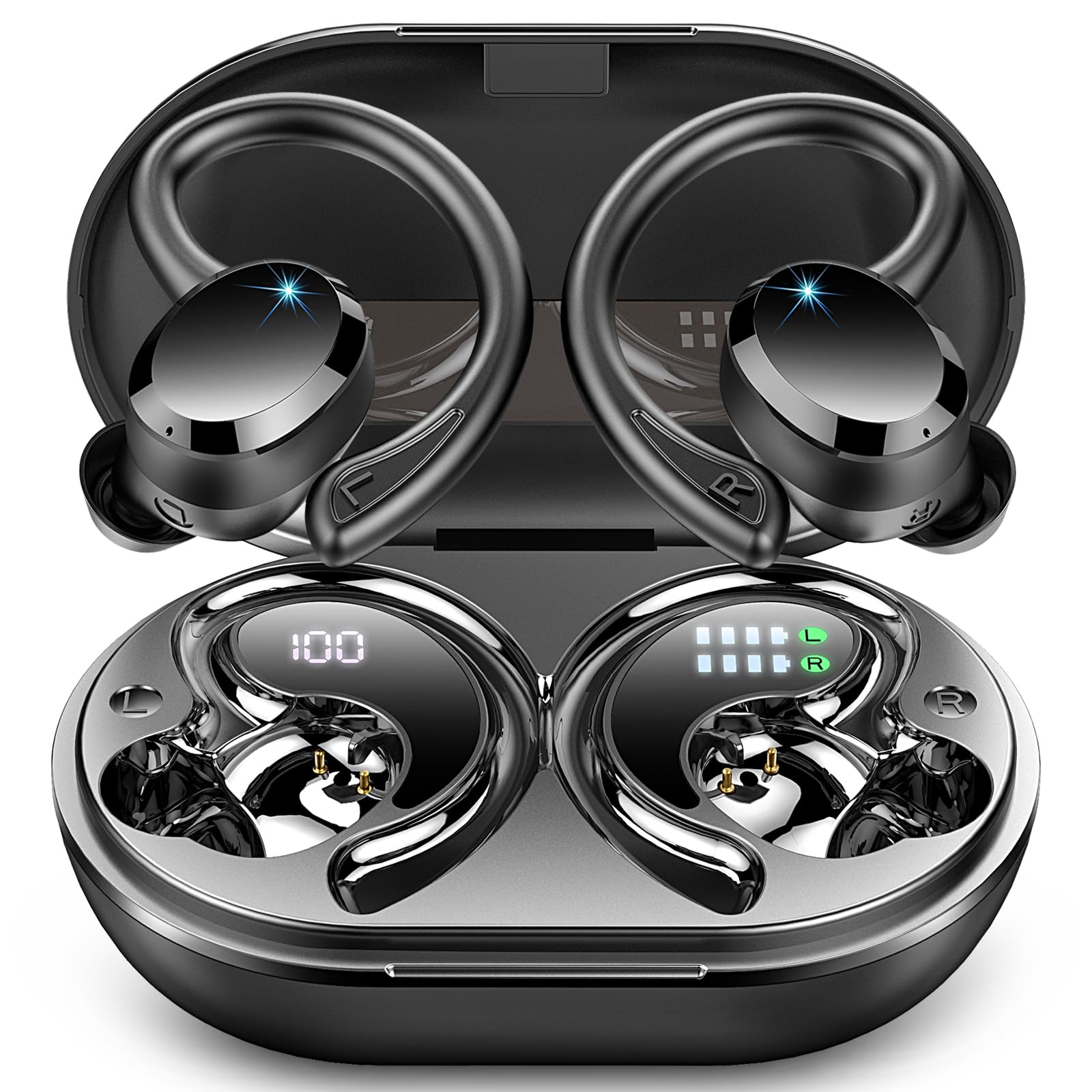 Hupoaf Wireless Earbud Bluetooth Bluetooth Headphones LED Display IPX7 Waterproof in-Ear - Renee Lane Company