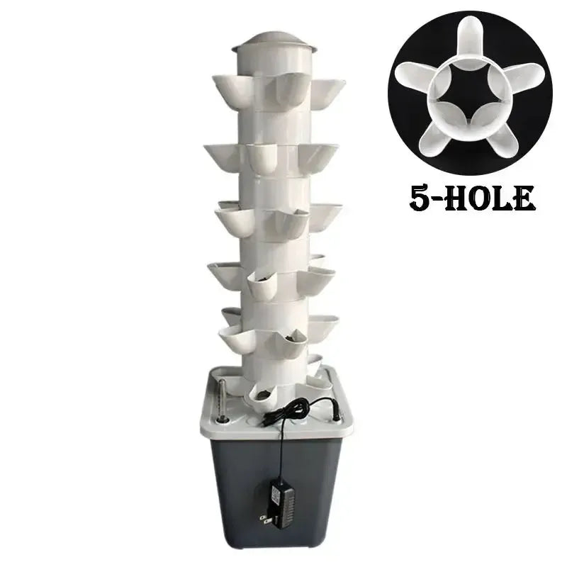 Hydroponic Growing System Mini Indoor Outdoor Home Grow Herb Vertical Garden Tower 6 Tiers 30 Holes Vegetables Planter - Renee Lane Company