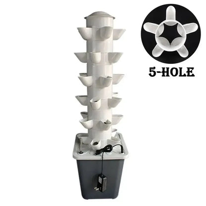 Hydroponic Growing System Mini Indoor Outdoor Home Grow Herb Vertical Garden Tower 6 Tiers 30 Holes Vegetables Planter - Renee Lane Company