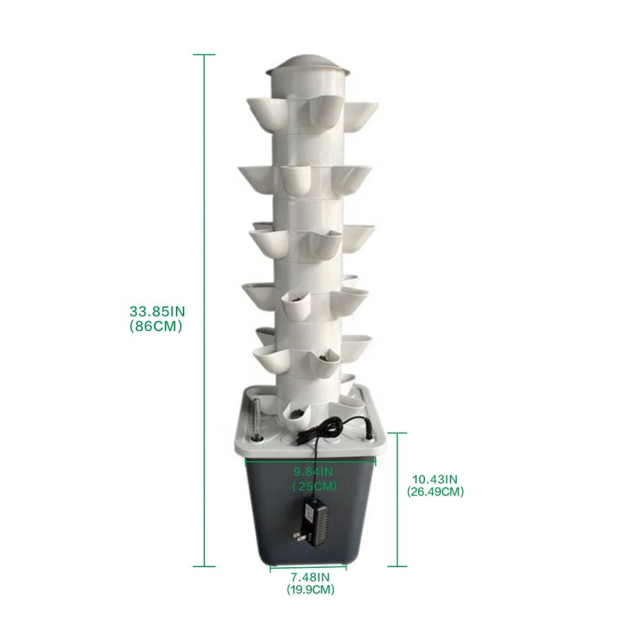 Hydroponic Growing System Mini Indoor Outdoor Home Grow Herb Vertical Garden Tower 6 Tiers 30 Holes Vegetables Planter - Renee Lane Company