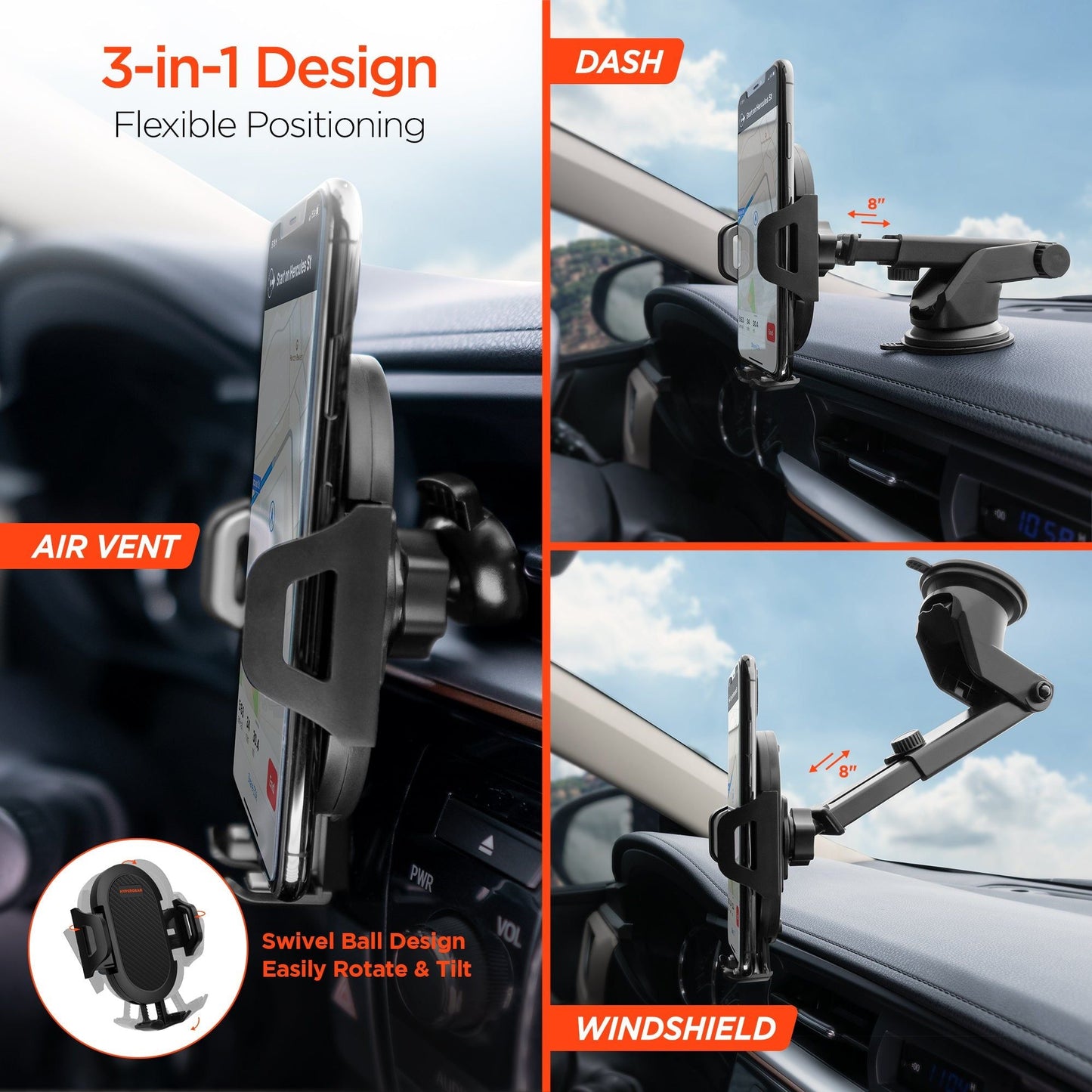 HyperGear 3-in-1 Phone Mount Kit - Renee Lane Company