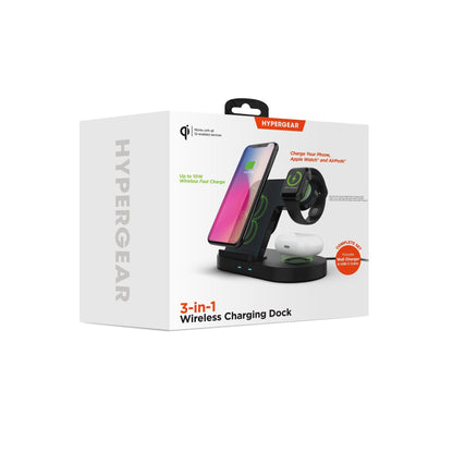 HyperGear 3-in-1 Wireless Charging Dock Black - Renee Lane Company