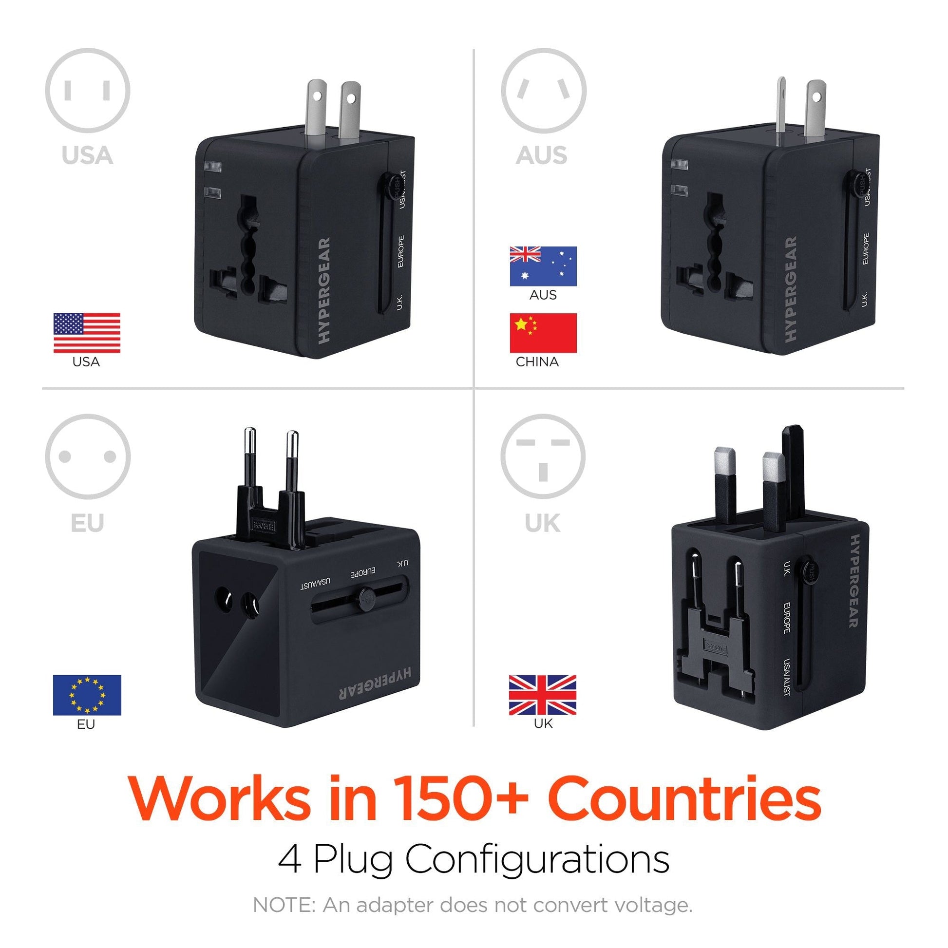HyperGear All-in-one World Travel Adapter - Renee Lane Company