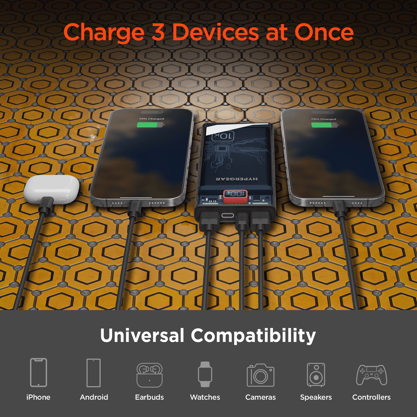 HyperGear ClearCharge 10000mAh Transparent PD Power Bank - Renee Lane Company
