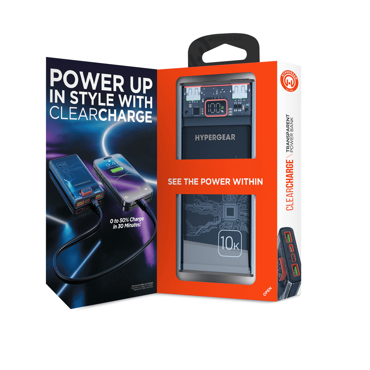 HyperGear ClearCharge 10000mAh Transparent PD Power Bank - Renee Lane Company