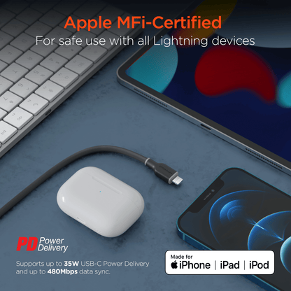 HyperGear Flexi PRO USB-C to Lightning Cable 10ft - Renee Lane Company