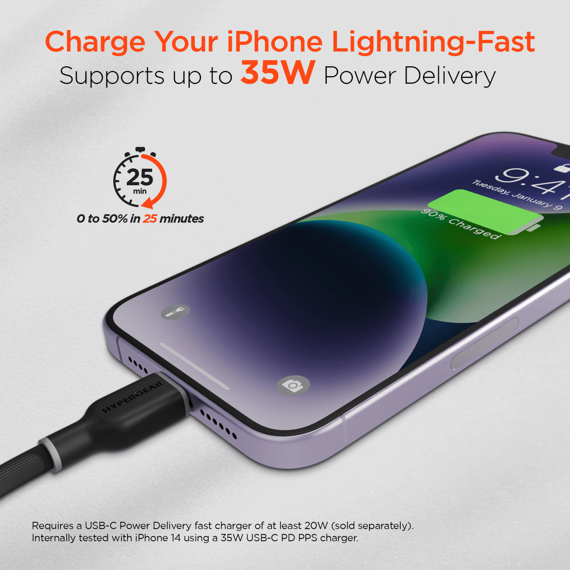 HyperGear Flexi PRO USB-C to Lightning Cable 10ft - Renee Lane Company