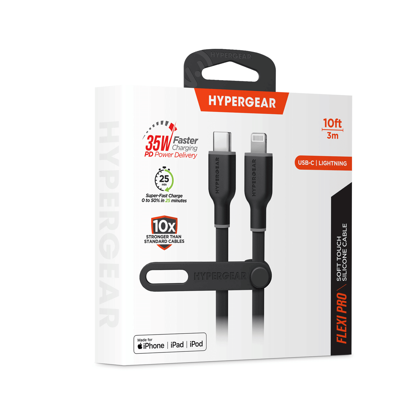 HyperGear Flexi PRO USB-C to Lightning Cable 10ft - Renee Lane Company