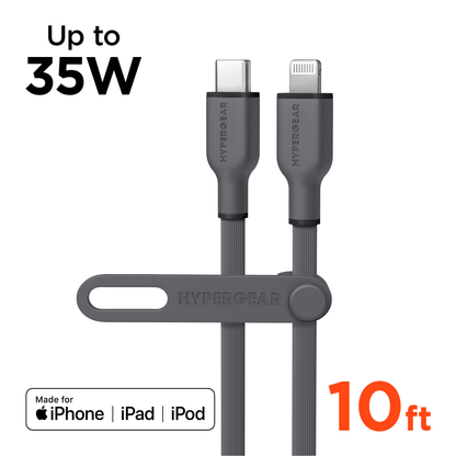 HyperGear Flexi PRO USB-C to Lightning Cable 10ft - Renee Lane Company