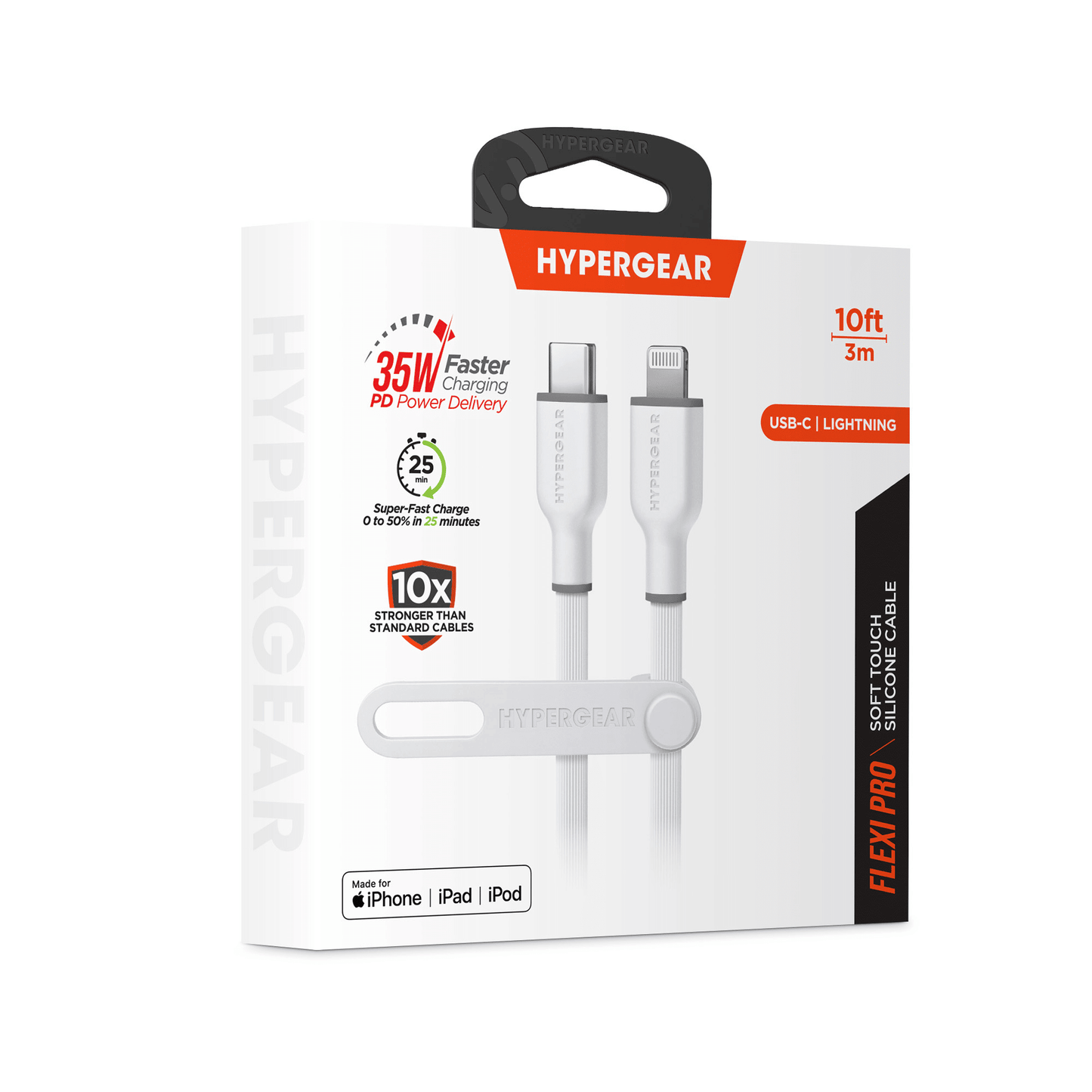 HyperGear Flexi PRO USB-C to Lightning Cable 10ft - Renee Lane Company