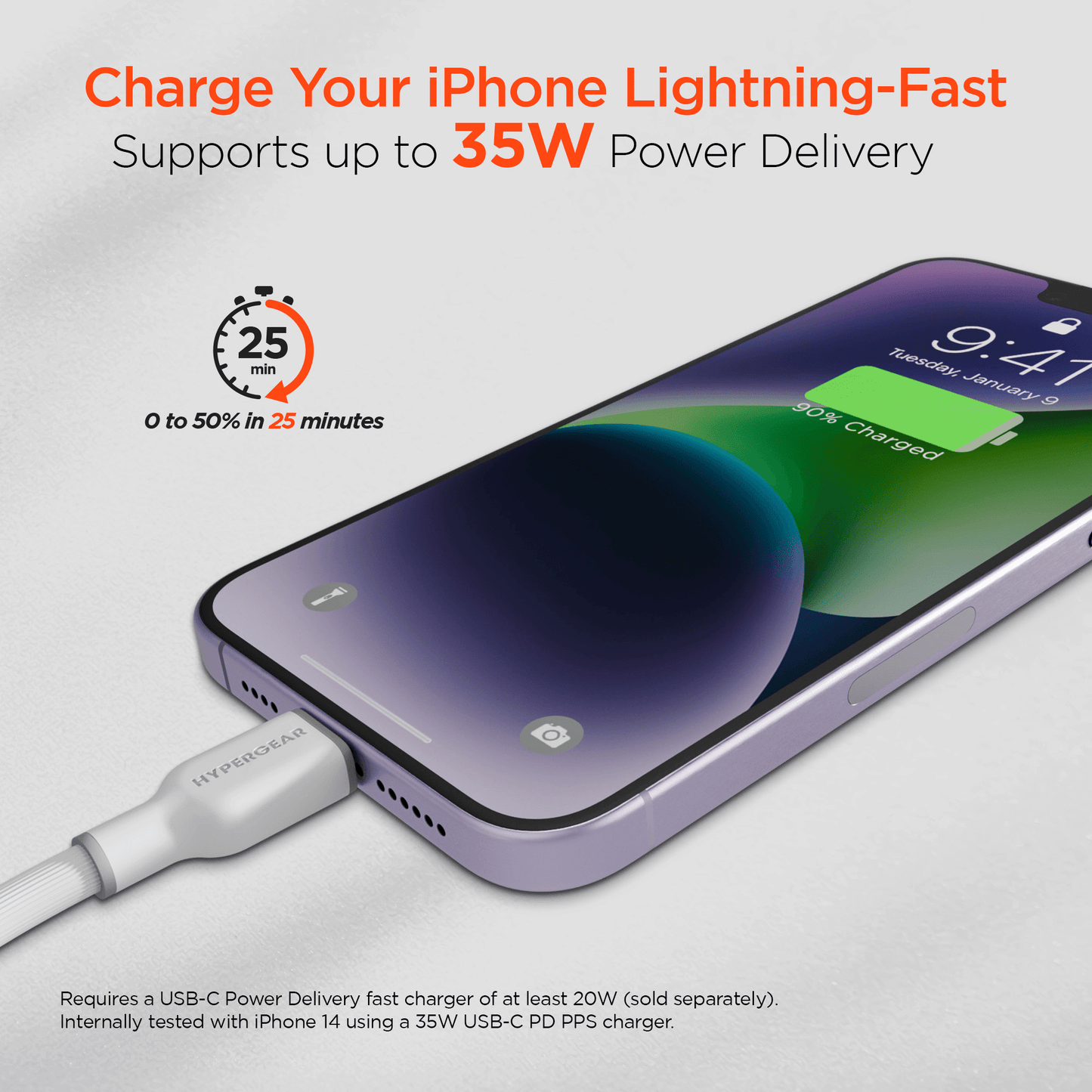 HyperGear Flexi PRO USB-C to Lightning Cable 10ft - Renee Lane Company