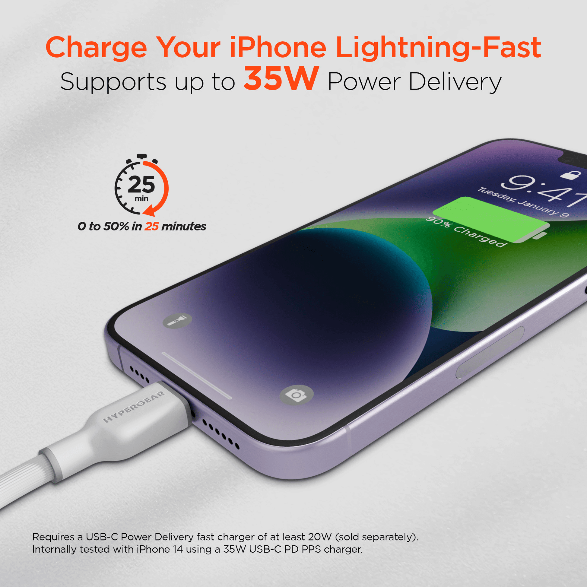 HyperGear Flexi PRO USB-C to Lightning Cable 10ft - Renee Lane Company