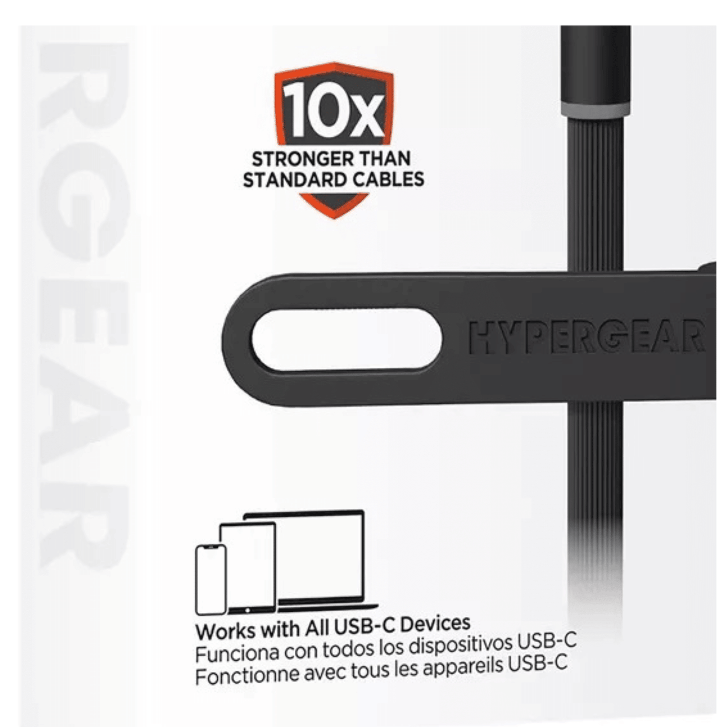 HyperGear Flexi PRO USB-C to USB-C Cable 10ft Black - Renee Lane Company