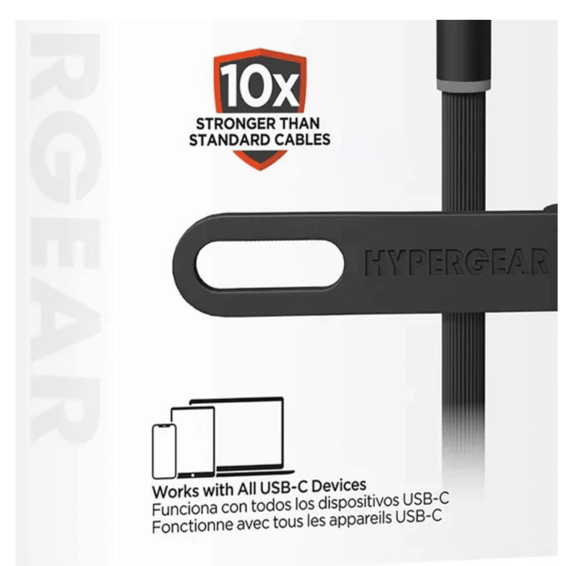 HyperGear Flexi PRO USB-C to USB-C Cable 10ft Black - Renee Lane Company
