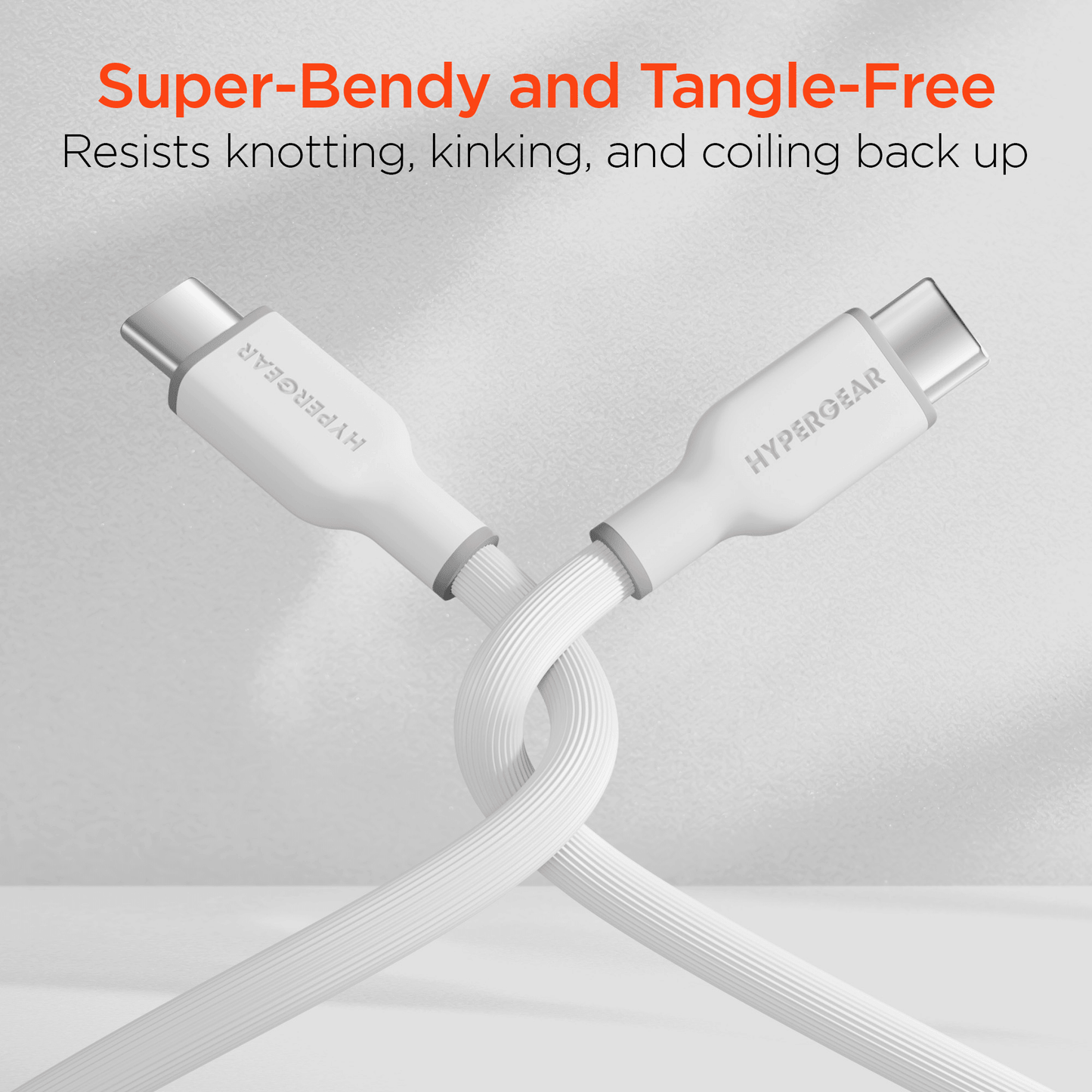 HyperGear Flexi PRO USB-C to USB-C Cable 10ft Black - Renee Lane Company