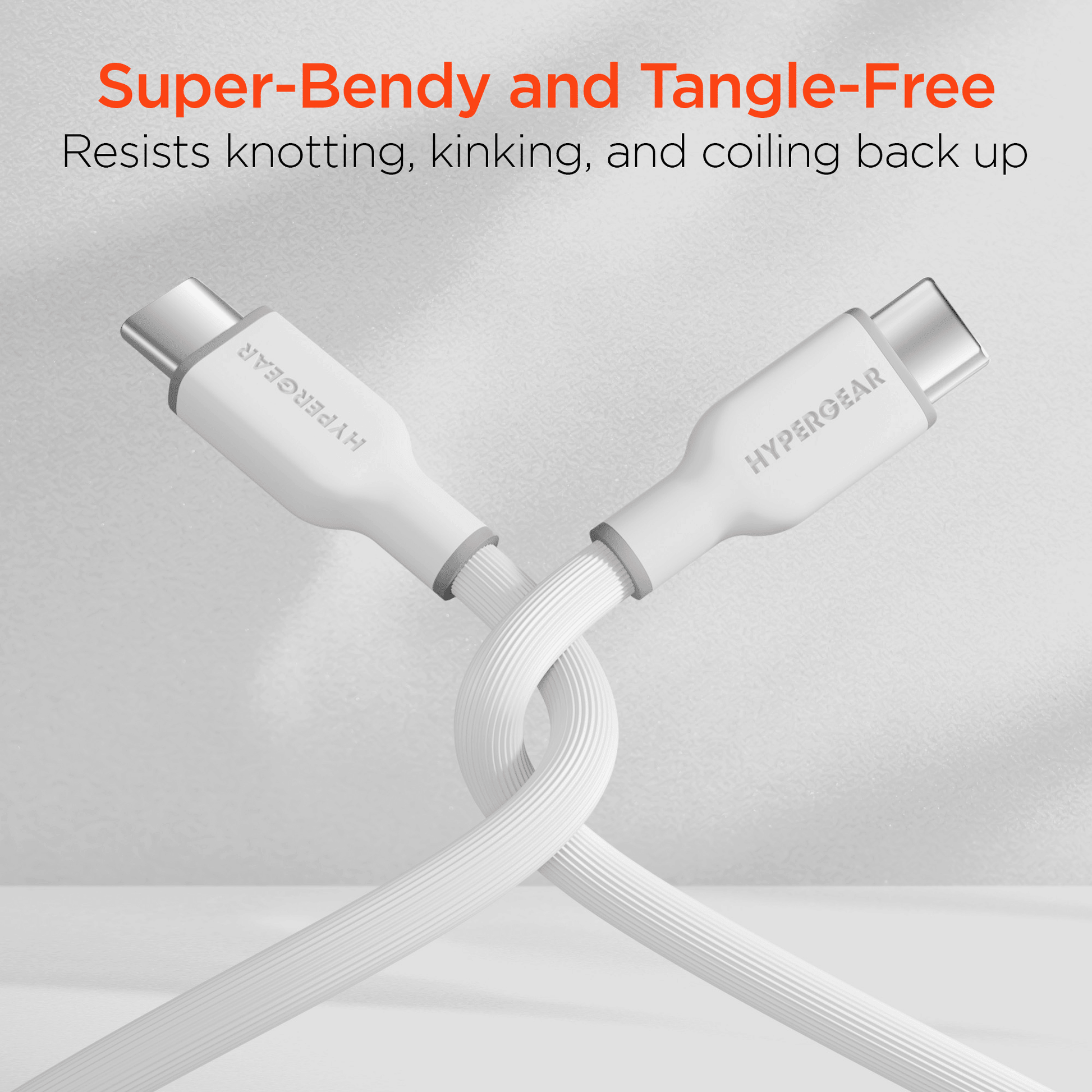 HyperGear Flexi PRO USB-C to USB-C Cable 10ft Black - Renee Lane Company