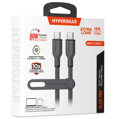 HyperGear Flexi PRO USB-C to USB-C Cable 15ft - Renee Lane Company