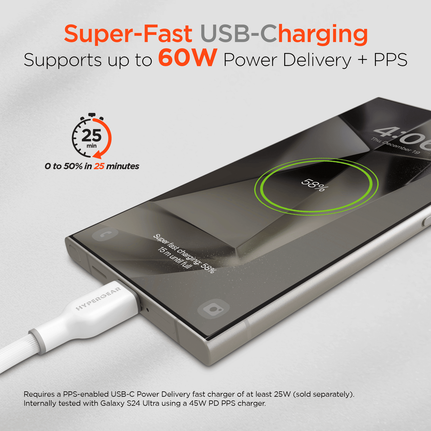 HyperGear Flexi PRO USB-C to USB-C Cable 4ft - Renee Lane Company