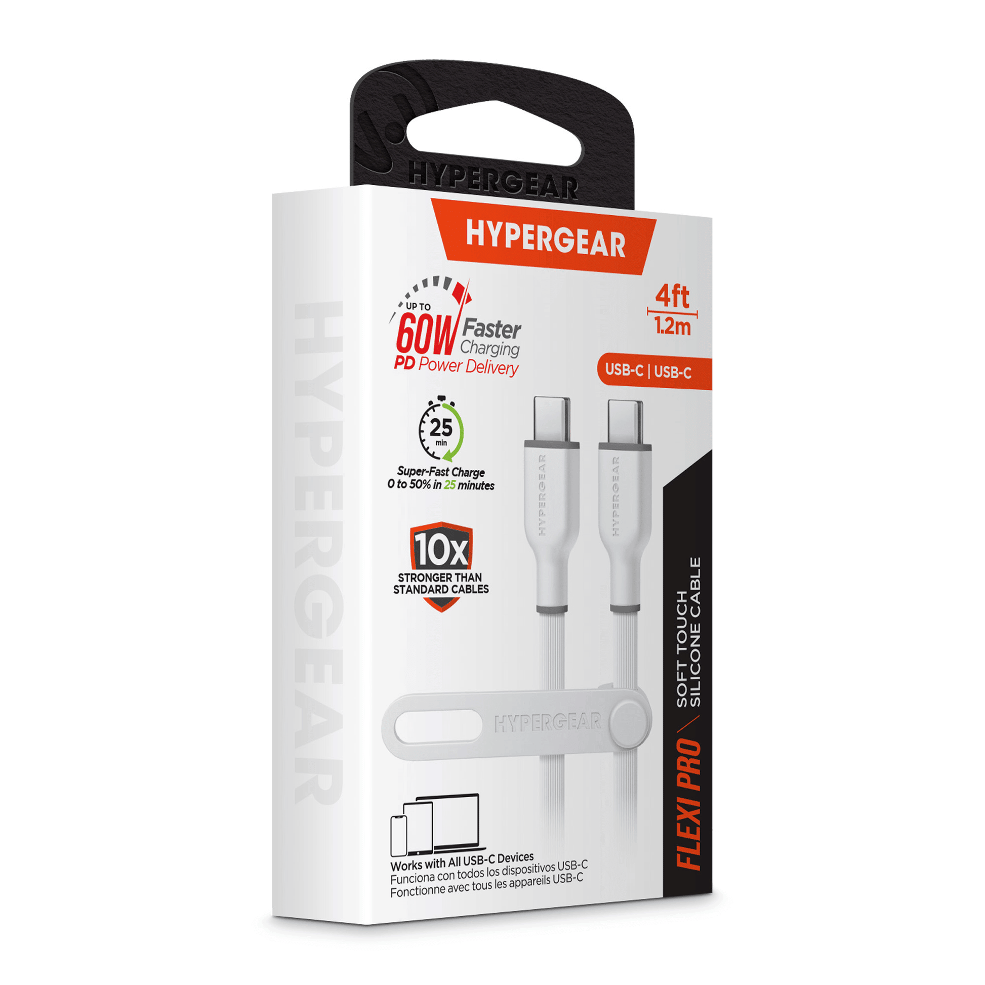 HyperGear Flexi PRO USB-C to USB-C Cable 4ft - Renee Lane Company