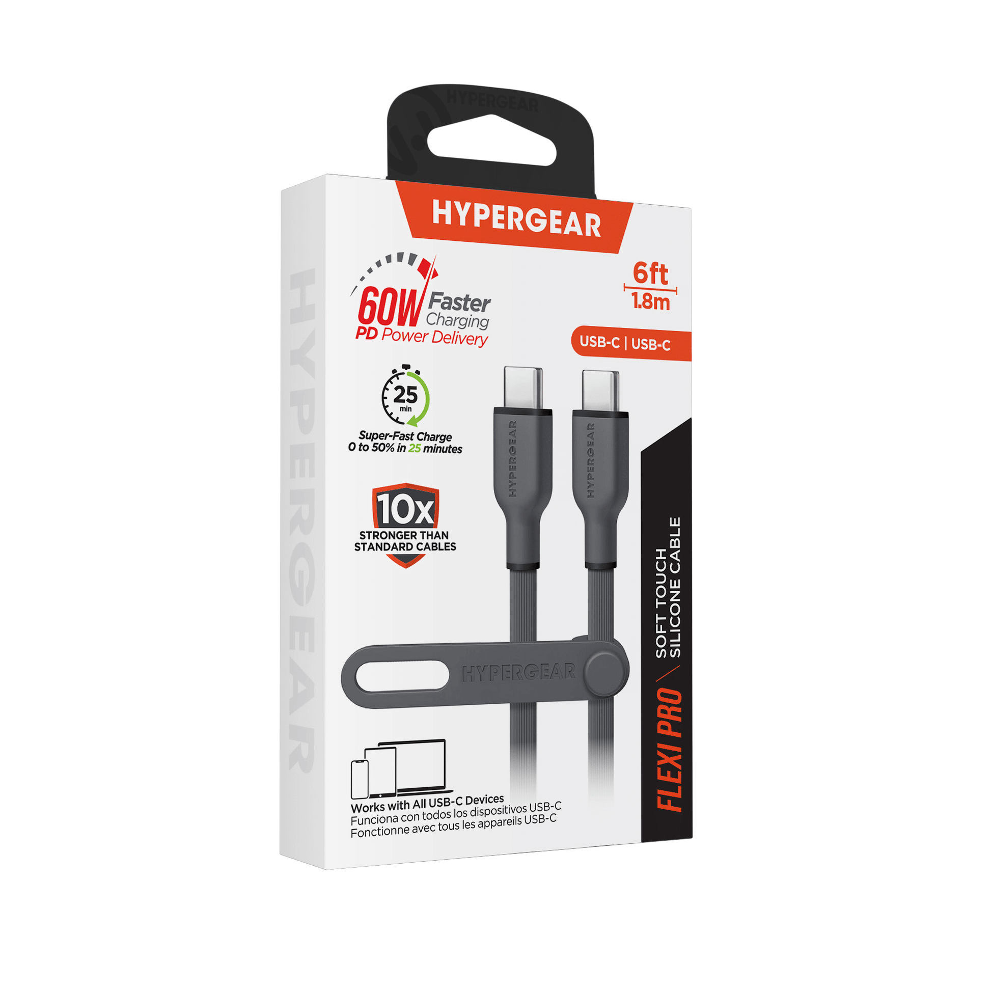 HyperGear Flexi PRO USB-C to USB-C Cable 6ft - Renee Lane Company