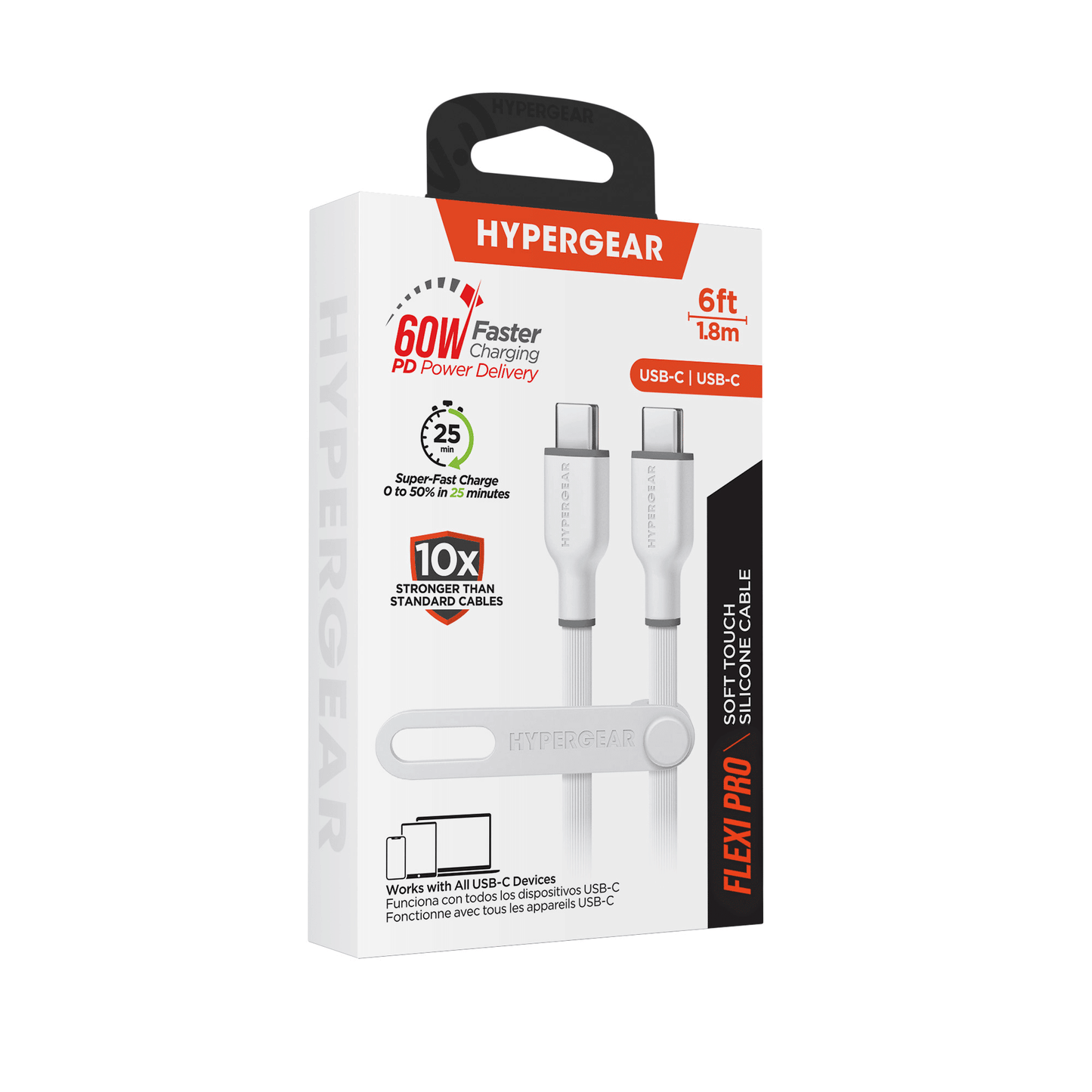 HyperGear Flexi PRO USB-C to USB-C Cable 6ft - Renee Lane Company