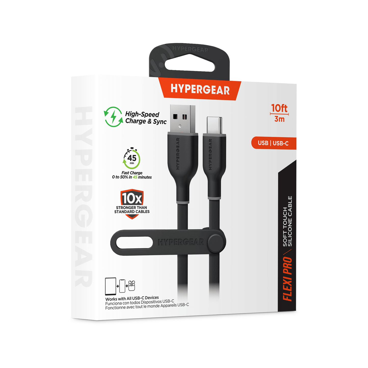 HyperGear Flexi PRO USB to USB-C Cable 10ft - Renee Lane Company