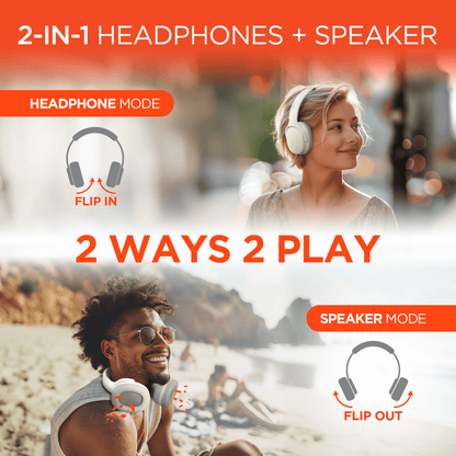 HyperGear Flip 2-in-1 Headphones Plus Speaker - Renee Lane Company