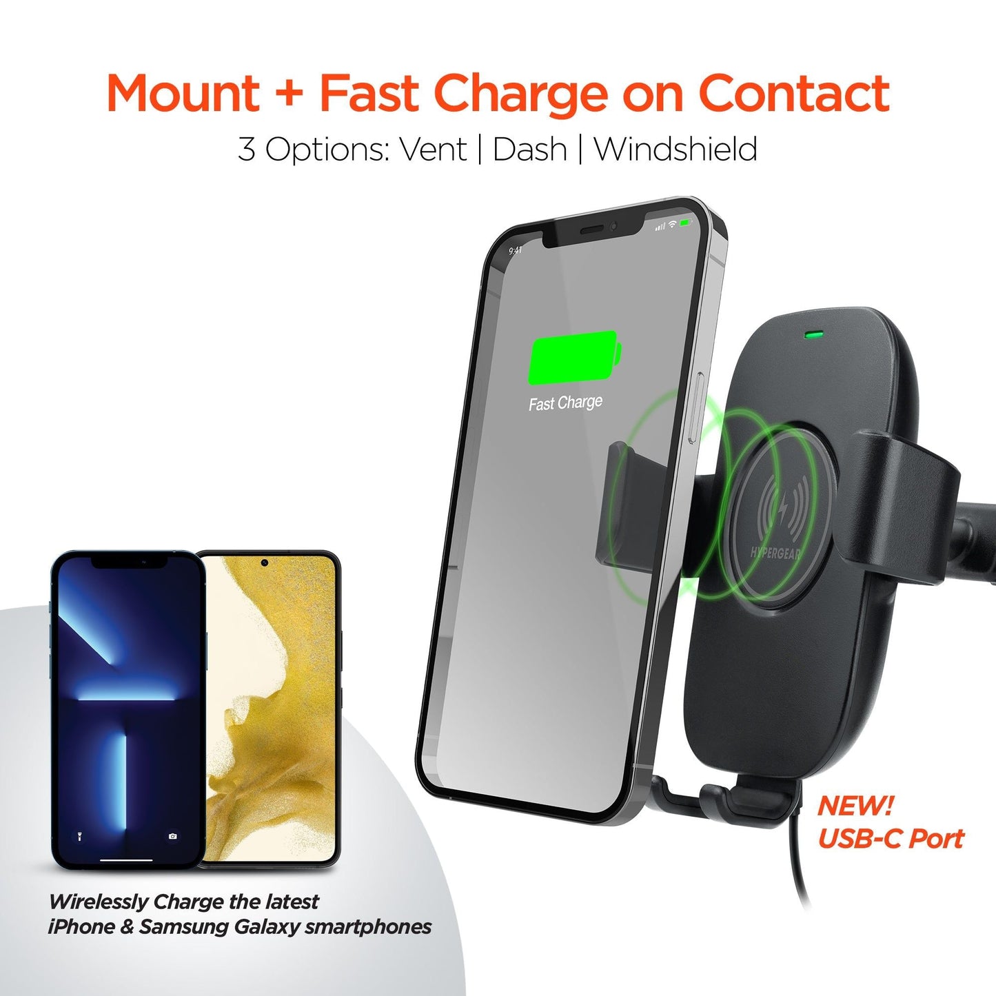 HyperGear Gravity 15W Wireless Fast Charge Mount - Renee Lane Company