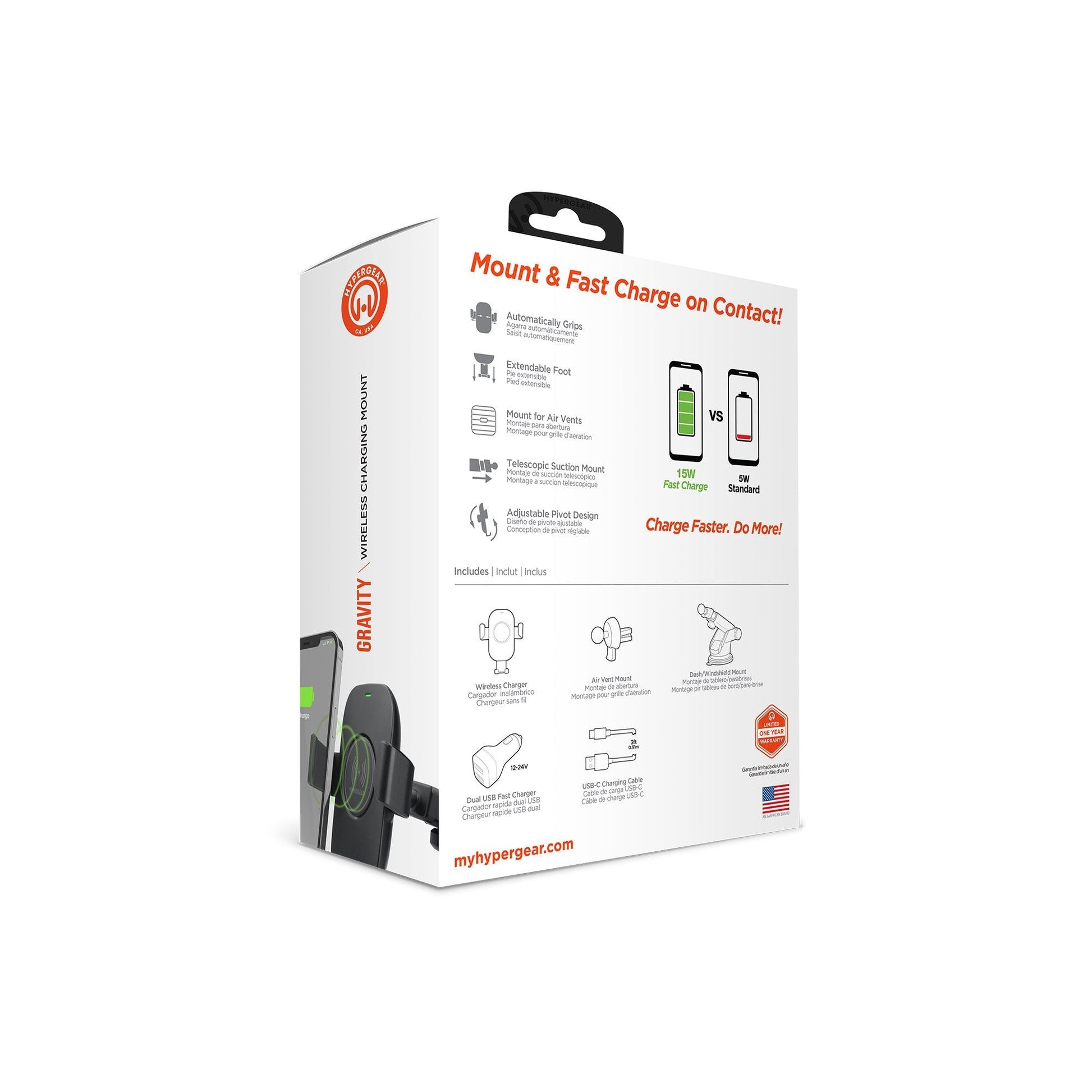 HyperGear Gravity 15W Wireless Fast Charge Mount - Renee Lane Company